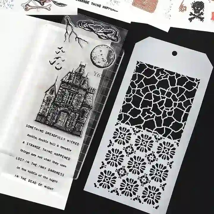 Halloween Theme Stencils For Painting Reusable Stencil Craft Drawing Templates