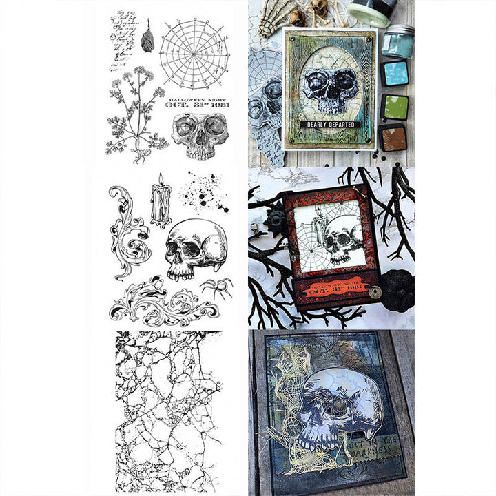 Clear PVC Stamps Halloween Theme Sheet Seal Rubber Stamps