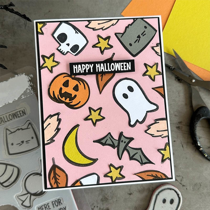 Clear PVC Stamps Halloween Theme Sheet Seal Rubber Stamps