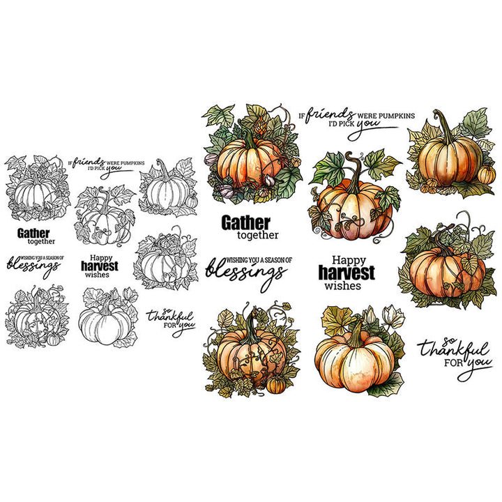 Plant A Pumpkin Stamp Cutting Dies Set For Handmade Postcard Crafts