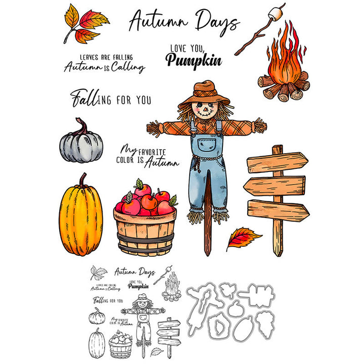 Harvest Autumn Stamp Cutting Dies Set For Handmade Postcard Crafts