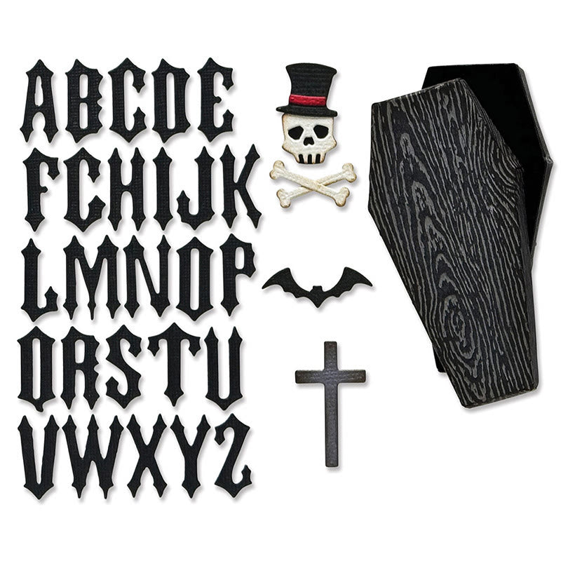 Halloween Style Capital Letter Cutting Dies For Handmade Postcard Crafts