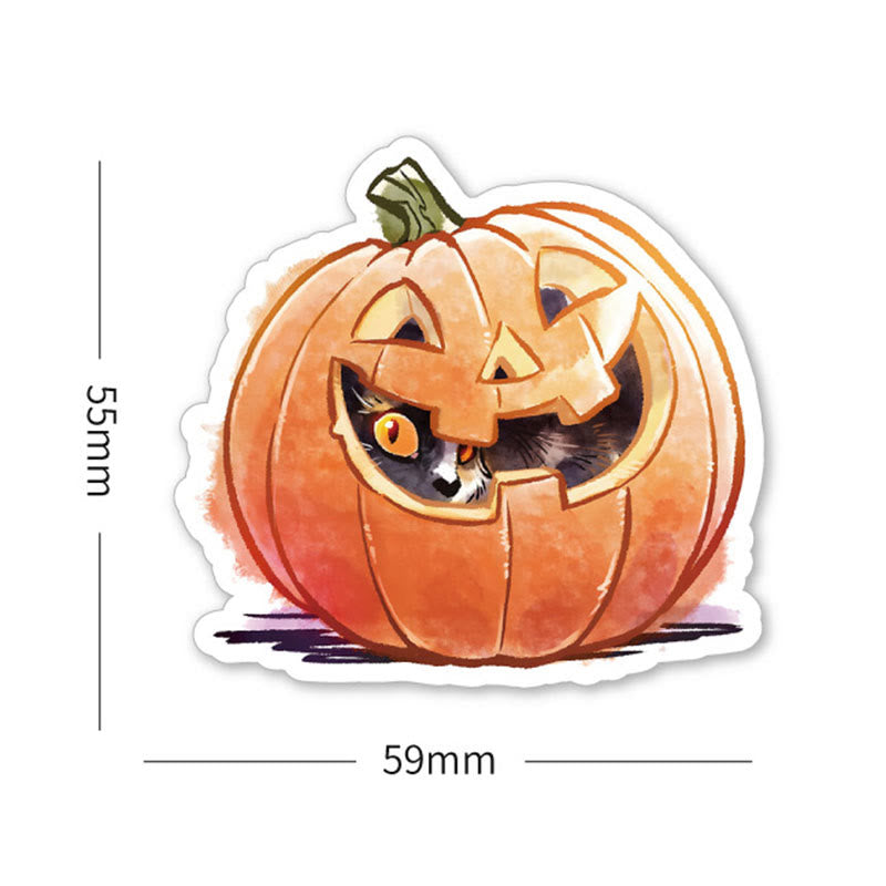 50pcs Halloween Pumpkin Series Graffiti Sticker For DIY Journal Decor