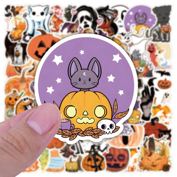 50pcs Halloween Pumpkin Series Graffiti Sticker For DIY Journal Decor