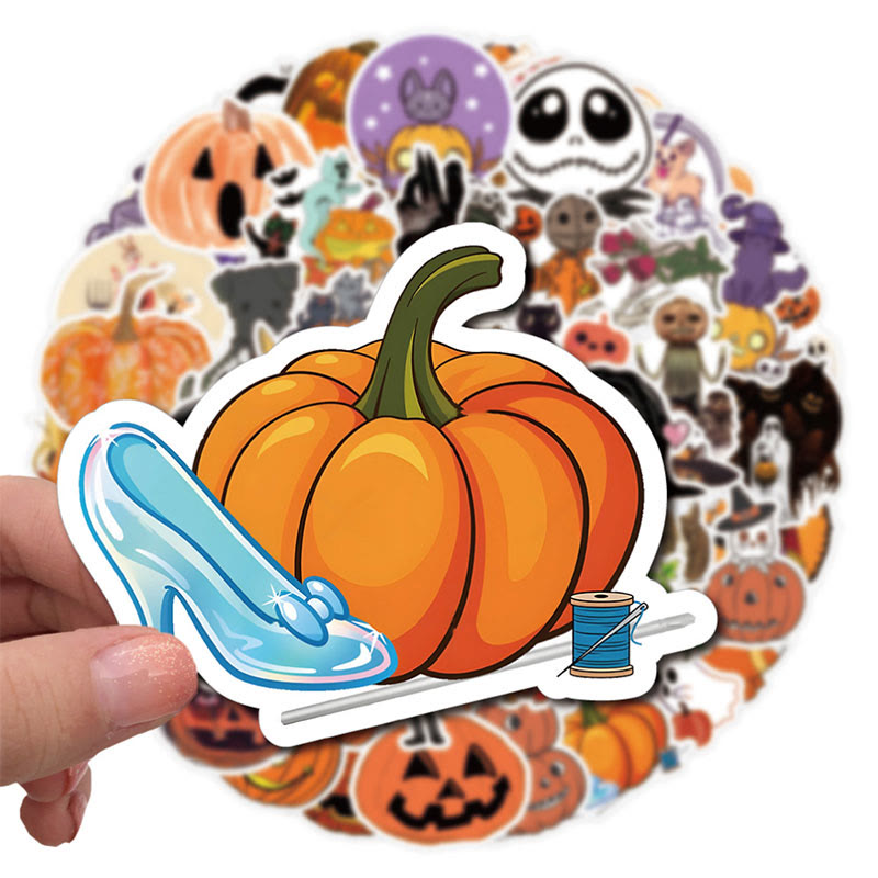 50pcs Halloween Pumpkin Series Graffiti Sticker For DIY Journal Decor