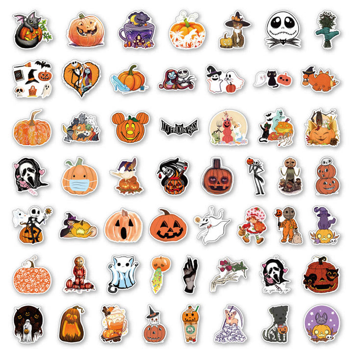 50pcs Halloween Pumpkin Series Graffiti Sticker For DIY Journal Decor