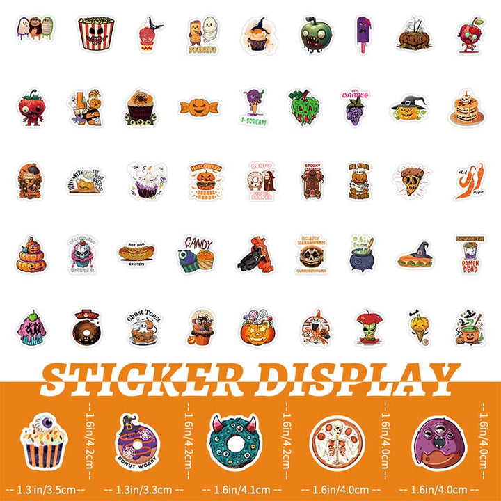 100pcs Halloween Food Series Sticker For DIY Journal Decor