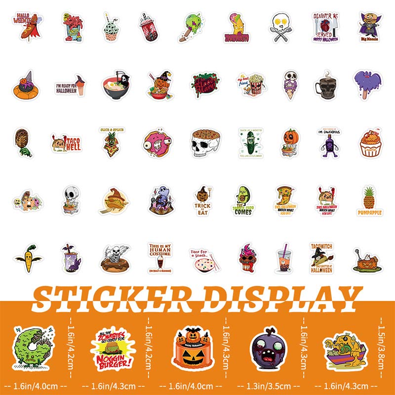 100pcs Halloween Food Series Sticker For DIY Journal Decor