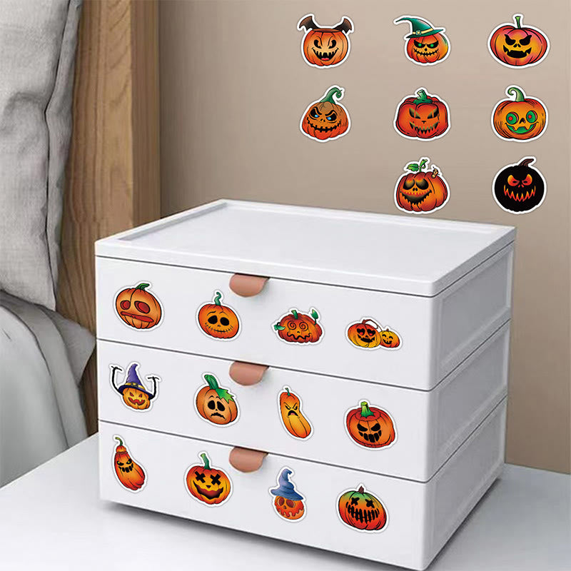 60pcs Halloween Funny Pumpkin Series Sticker For DIY Journal Decor