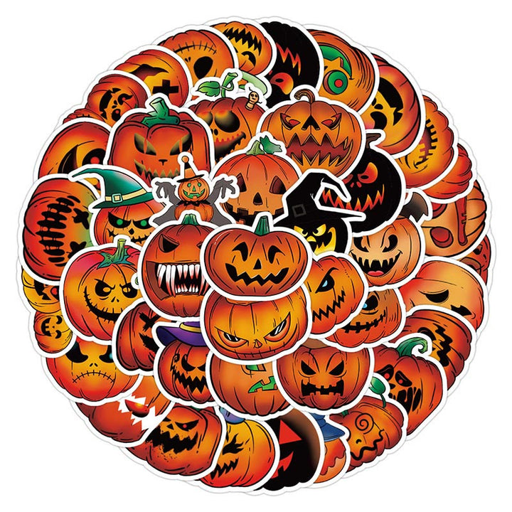 60pcs Halloween Funny Pumpkin Series Sticker For DIY Journal Decor