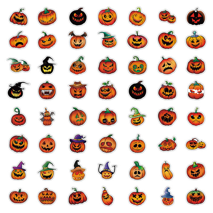 60pcs Halloween Funny Pumpkin Series Sticker For DIY Journal Decor