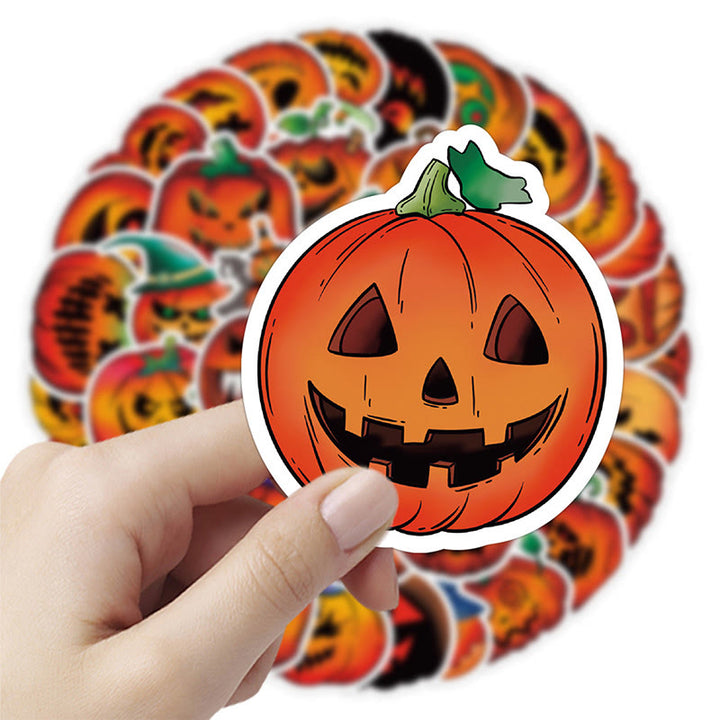 60pcs Halloween Funny Pumpkin Series Sticker For DIY Journal Decor