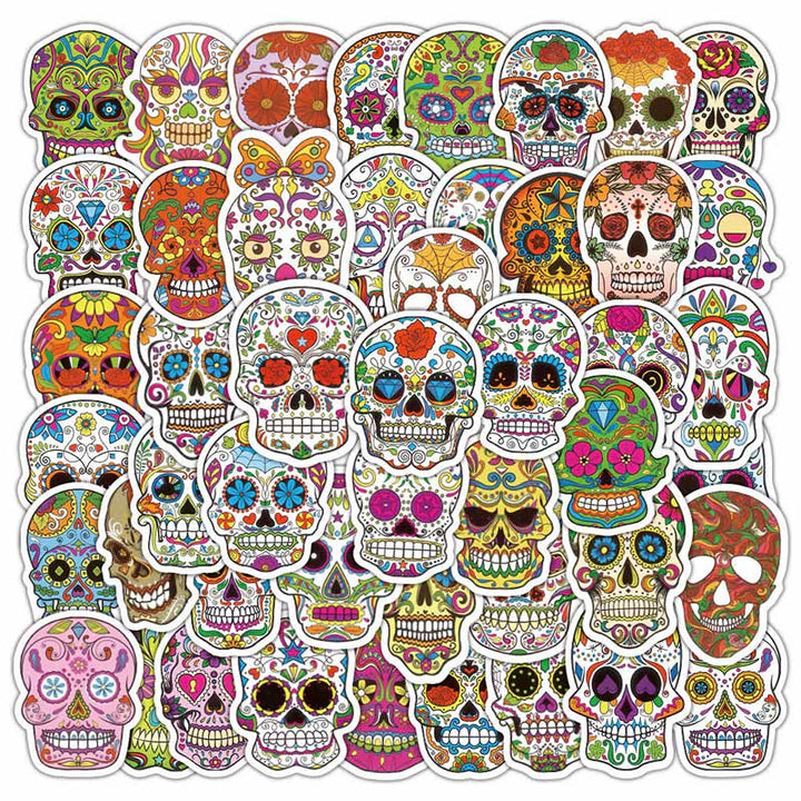 51pcs Halloween Skull Graffiti Series Sticker For Diy Journal Decor