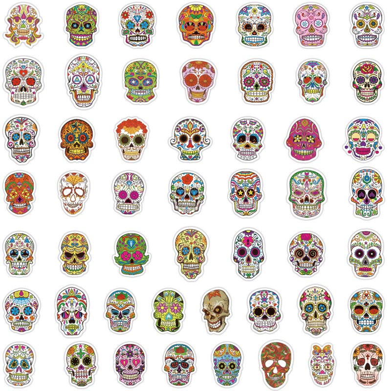 51pcs Halloween Skull Graffiti Series Sticker For Diy Journal Decor