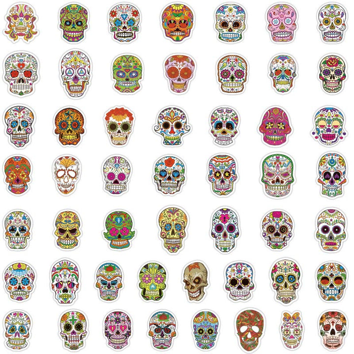 51pcs Halloween Skull Graffiti Series Sticker For Diy Journal Decor