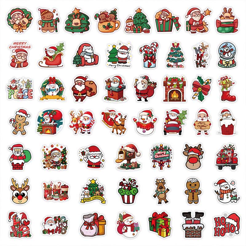 53pcs Cartoon Christmas Series Graffiti Sticker For Diy Journal Decor