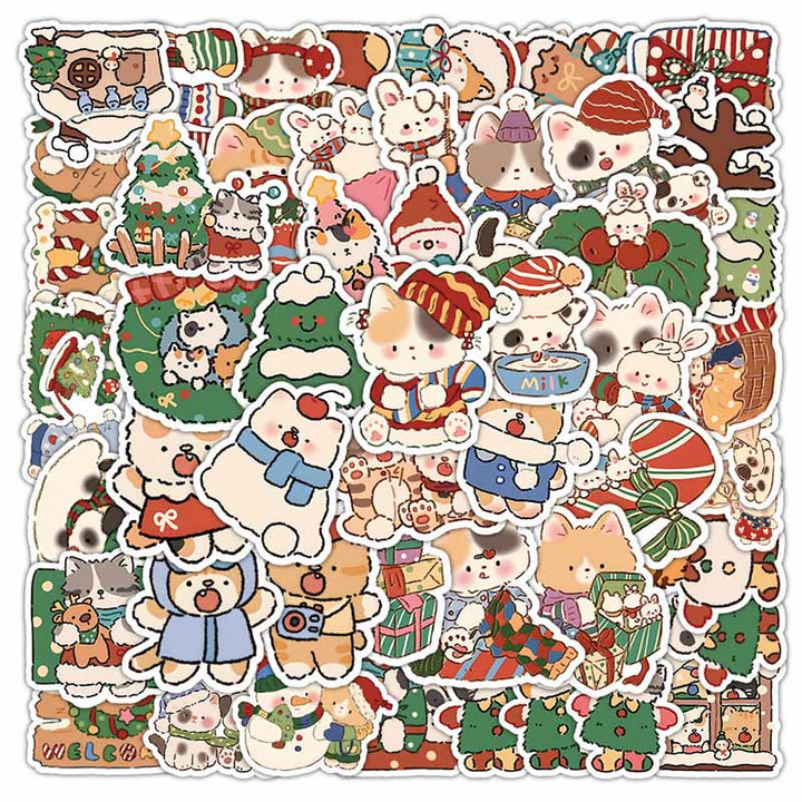 53pcs Merry Christmas Series Graffiti Sticker For Diy Journal Decor