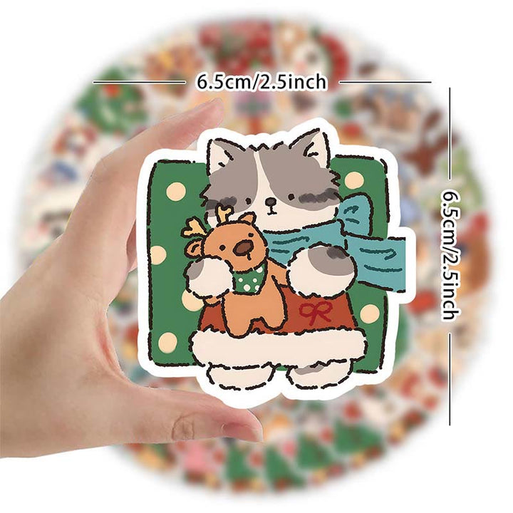 53pcs Merry Christmas Series Graffiti Sticker For Diy Journal Decor