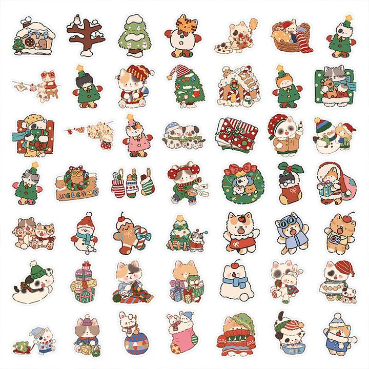 53pcs Merry Christmas Series Graffiti Sticker For Diy Journal Decor