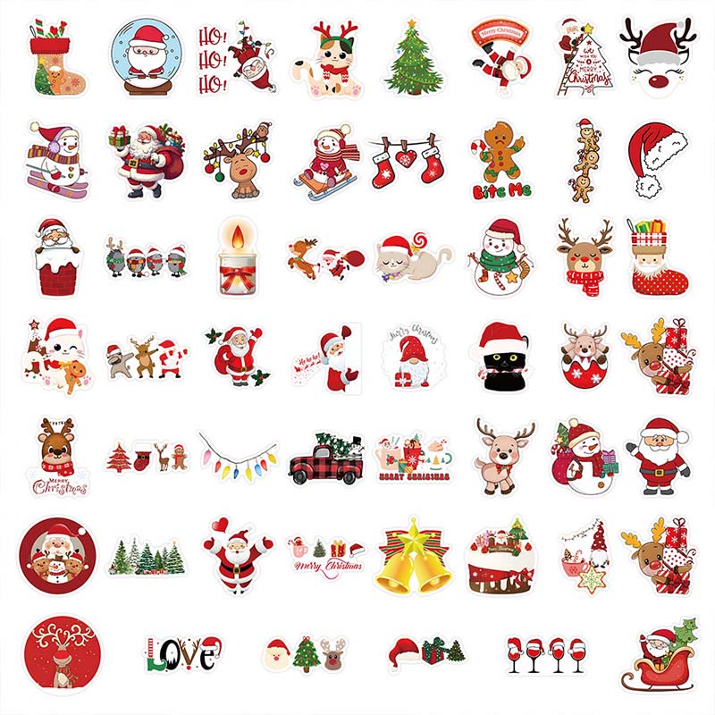 54pcs Christmas Decoration Series Graffiti Sticker For Diy Journal Decor