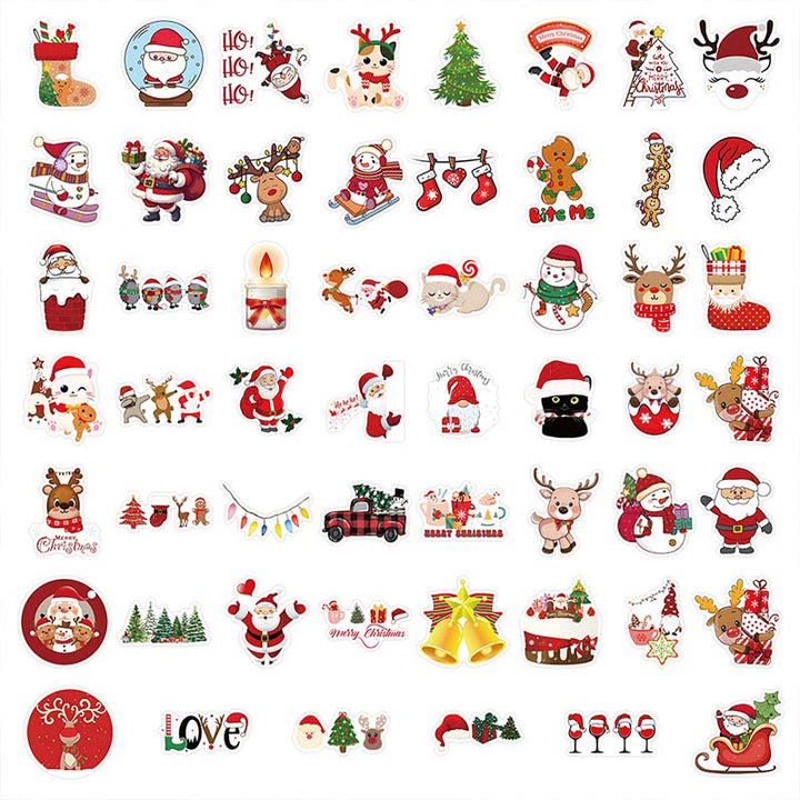 54pcs Christmas Decoration Series Graffiti Sticker For Diy Journal Decor