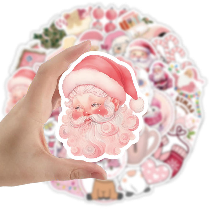 53pcs Light Pink Christmas Series Sticker For DIY Journal Decor