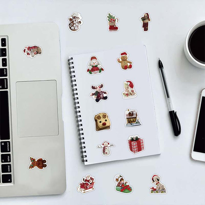 50pcs Retro Christmas Series Graffiti Sticker For DIY Journal Decor