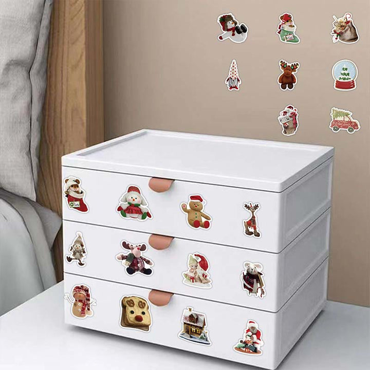 50pcs Retro Christmas Series Graffiti Sticker For DIY Journal Decor