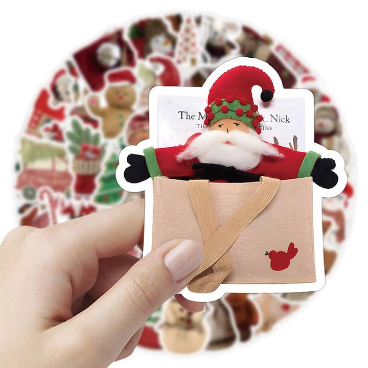 50pcs Retro Christmas Series Graffiti Sticker For DIY Journal Decor