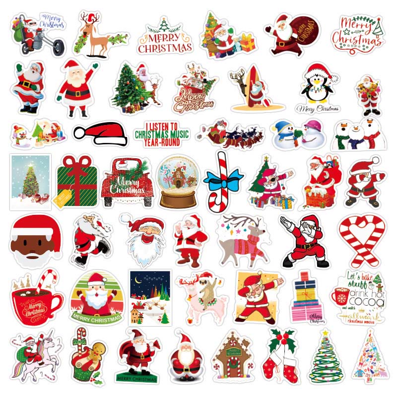 50pcs Father Christmas Series Sticker For DIY Journal Decor