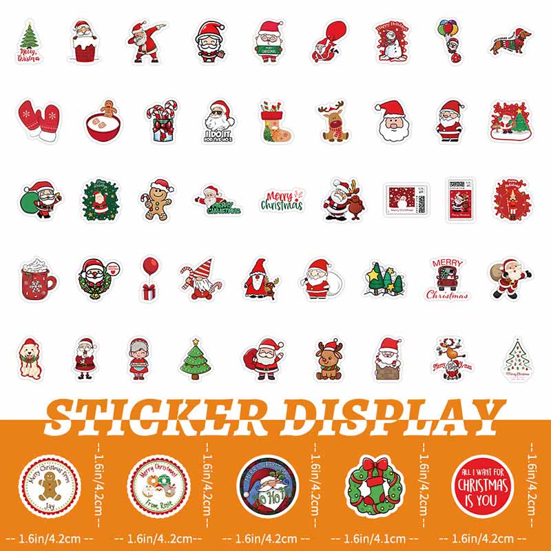 100pcs Happy Christmas Holiday Series Sticker For DIY Journal Decor