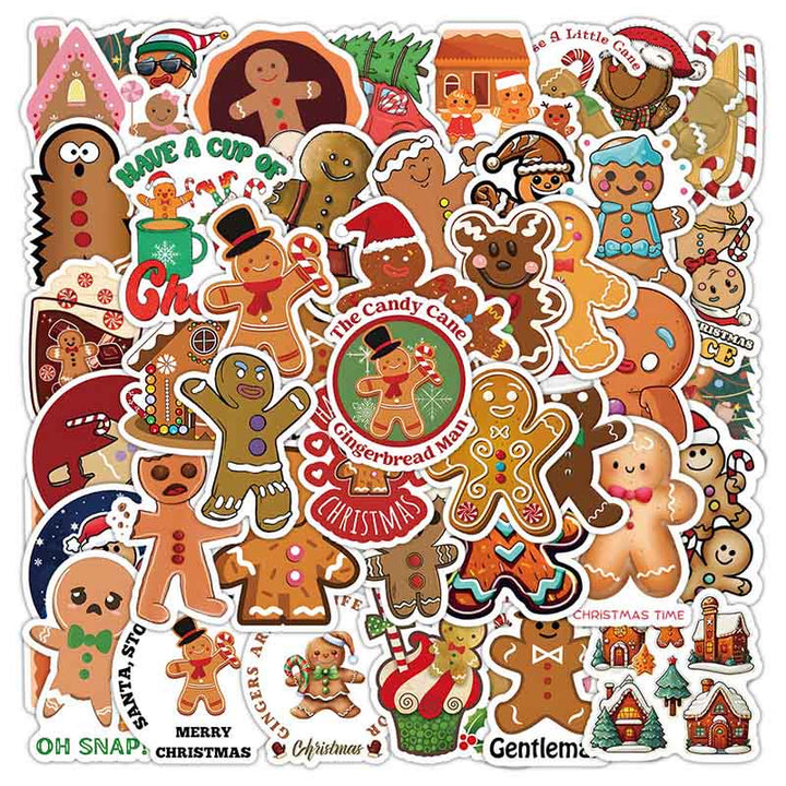 50pcs Cute Gingerbread Man Series Sticker For DIY Journal Decor