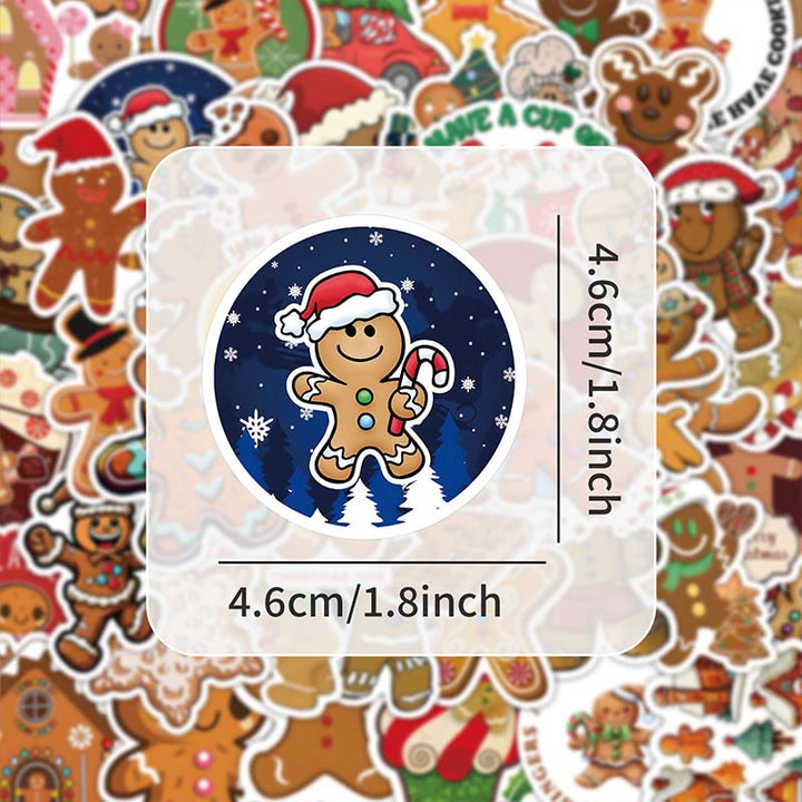 50pcs Cute Gingerbread Man Series Sticker For DIY Journal Decor