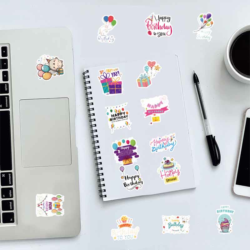 50pcs Happy Birthday Series Sticker For DIY Journal Decor