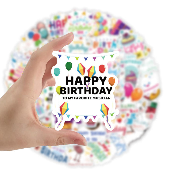 50pcs Happy Birthday Series Sticker For DIY Journal Decor