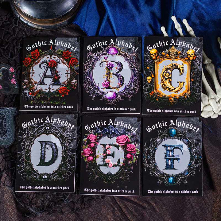 Gothic Alphabet Series Sticker For DIY Journal Decor