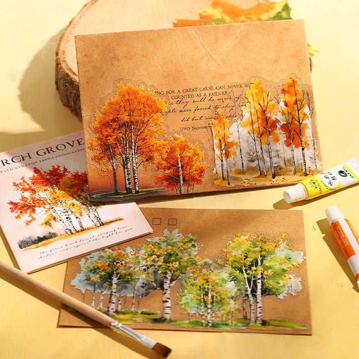 Birch Forest Series Sticker For DIY Journal Decor