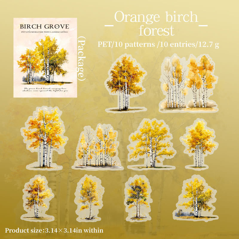 Birch Forest Series Sticker For DIY Journal Decor