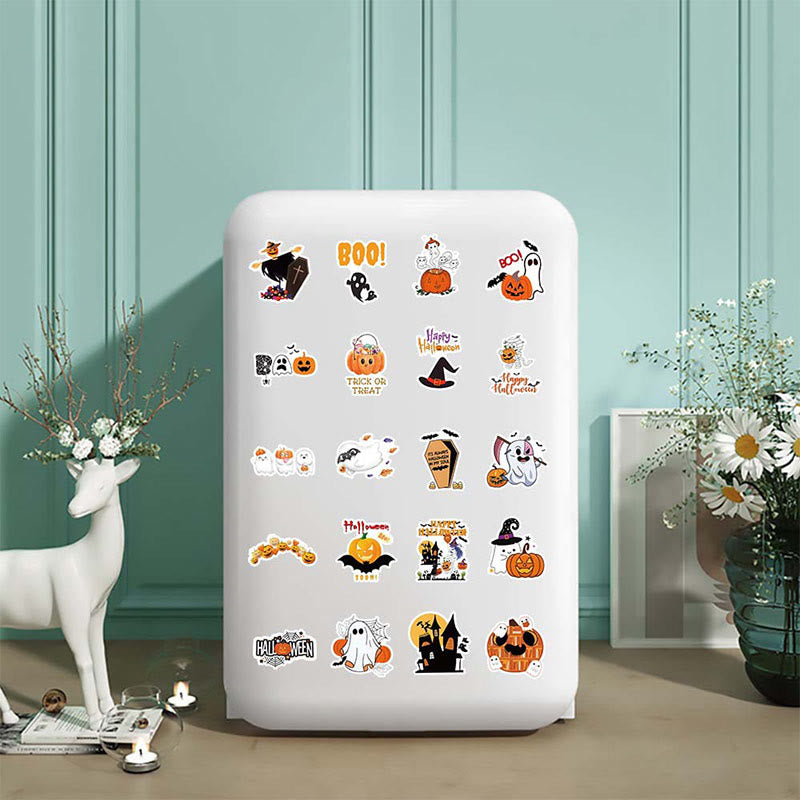 52Pcs Cute Halloween Sticker Set Pumpkin Ghost Witch Stickers