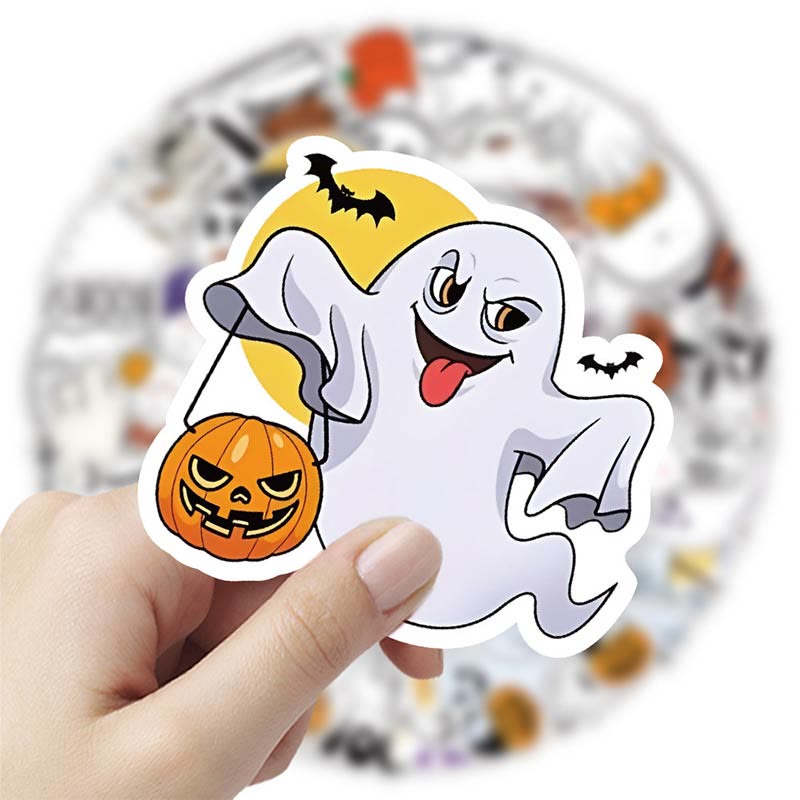 50Pcs Halloween Funny Ghost Sticker for Kids Teen Scrapbook