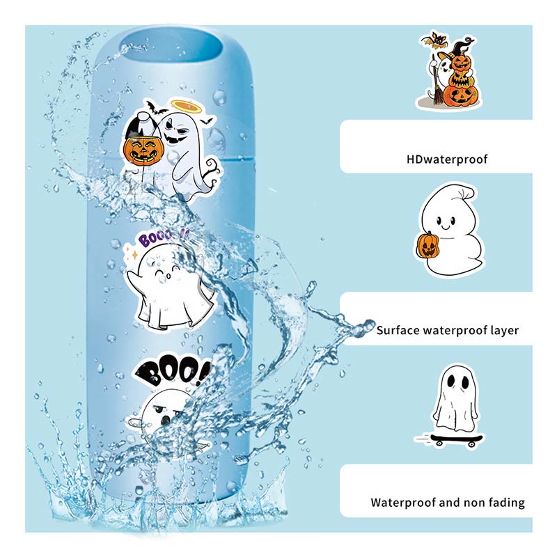 50Pcs Halloween Funny Ghost Sticker for Kids Teen Scrapbook