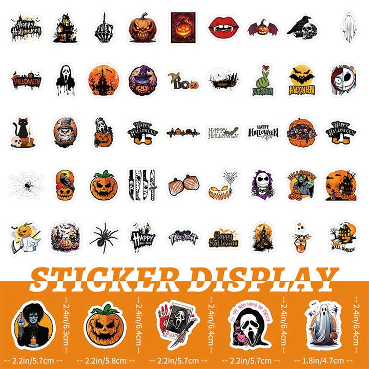 Halloween Sticker Set Pumpkin Bats Spiders Witch Stickers Scrapbook Supplies