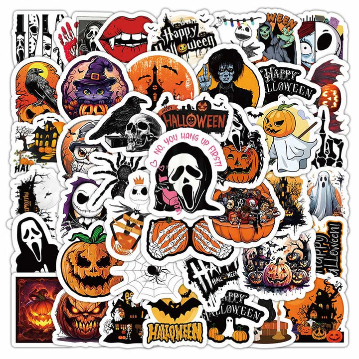 Halloween Sticker Set Pumpkin Bats Spiders Witch Stickers Scrapbook Supplies