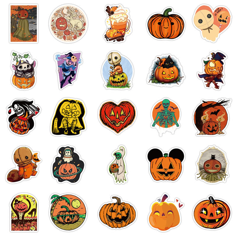 50Pcs Pumpkin Sticker Halloween Sticker for Halloween Party Scrapbook