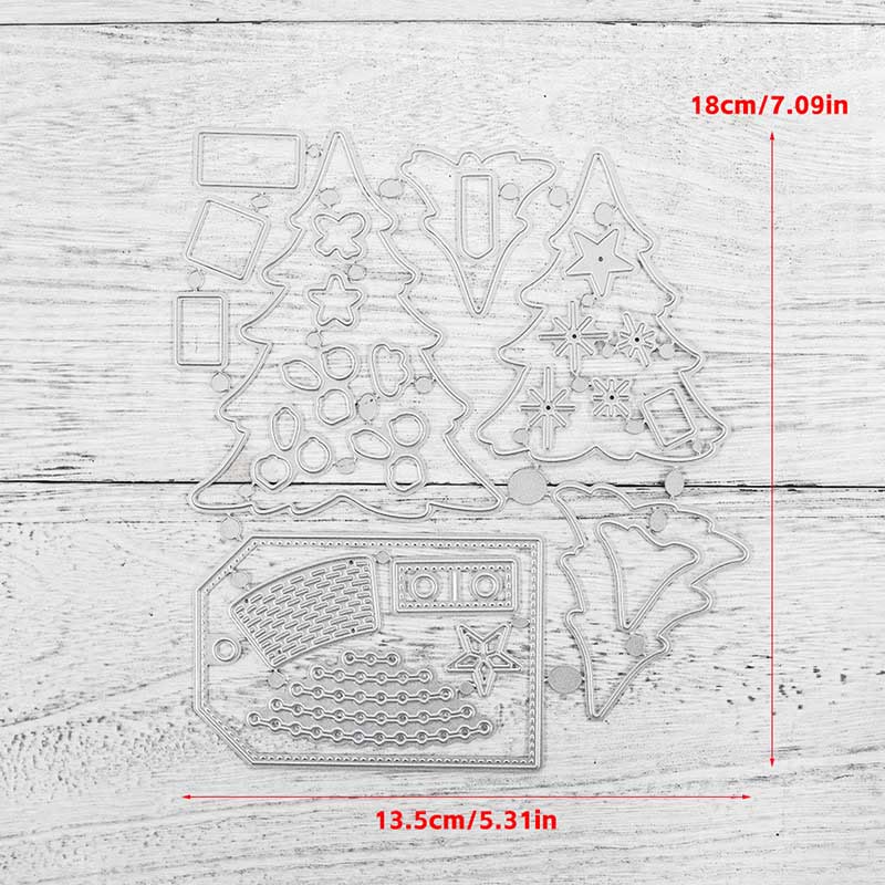 Christmas Tree Stamp Cutting Dies Set For Handmade Greeting Cards