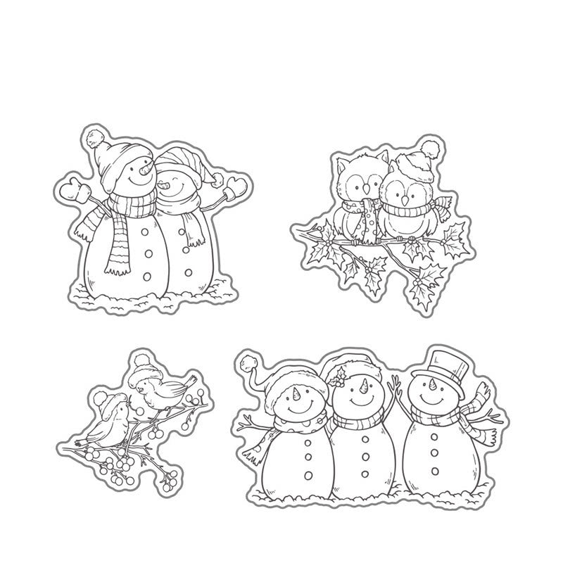 Winter Snowman Stamp Cutting Dies Set For Handmade Greeting Cards