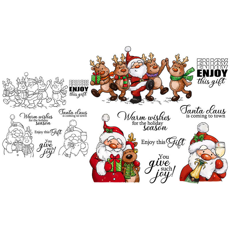 Father Christmas Stamp Cutting Dies Set For Handmade Greeting Cards