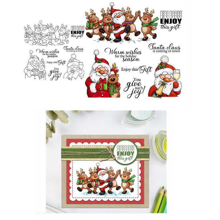 Father Christmas Stamp Cutting Dies Set For Handmade Greeting Cards