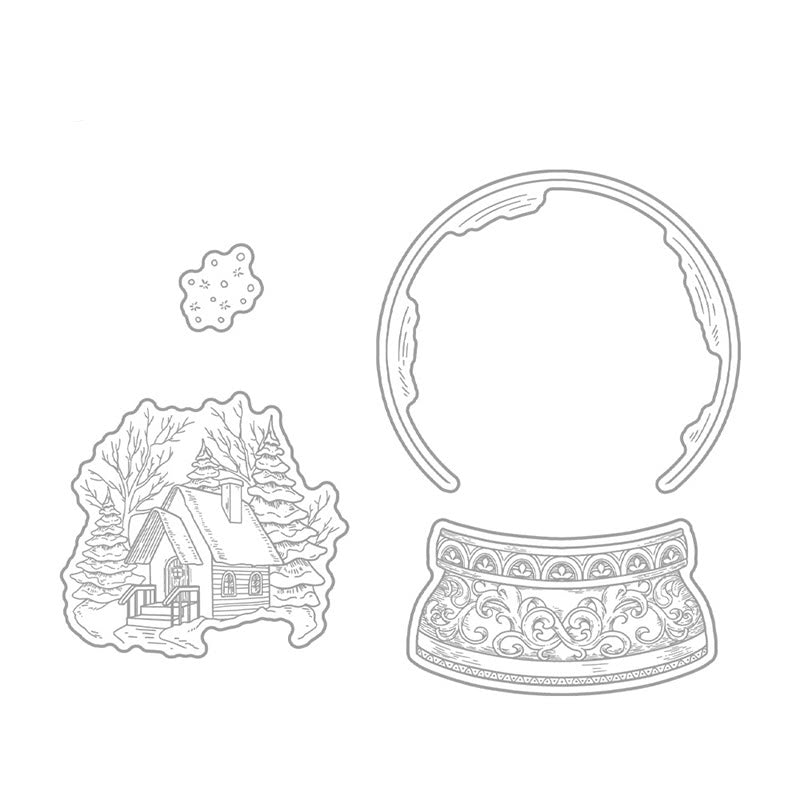 Christmas Snow House Stamp Cutting Dies Set For Greeting Cards