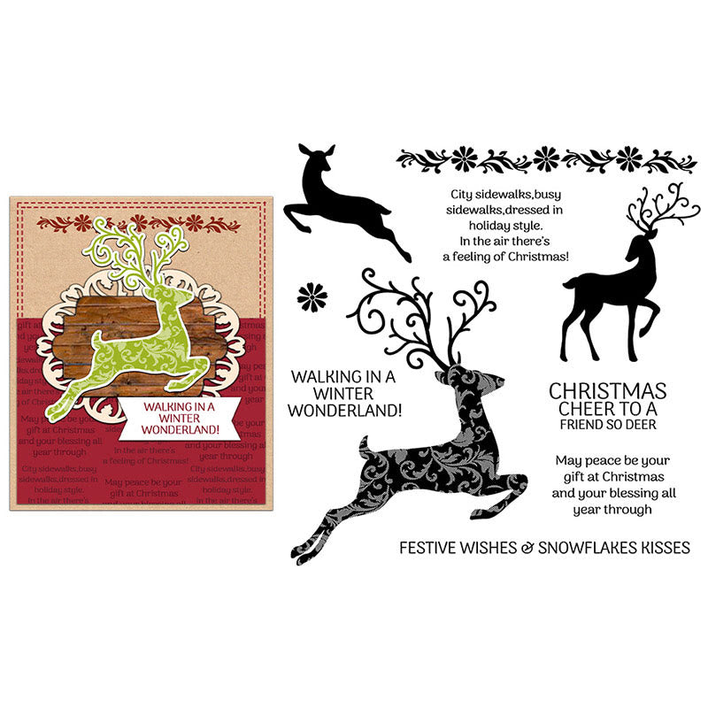 Running Elk Stamp Cutting Dies Set For Handmade Greeting Cards